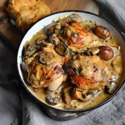 Poulet au Porto et Champignons : Recette Savoureuse