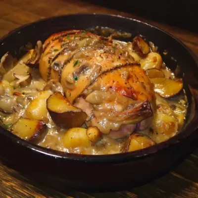 Rôti de Dinde Forestier en Cocotte