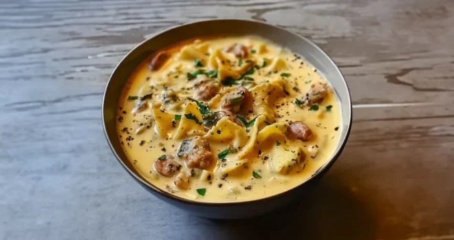 Savourez un Bol de Soupe Alfredo Lasagna Crémeuse !