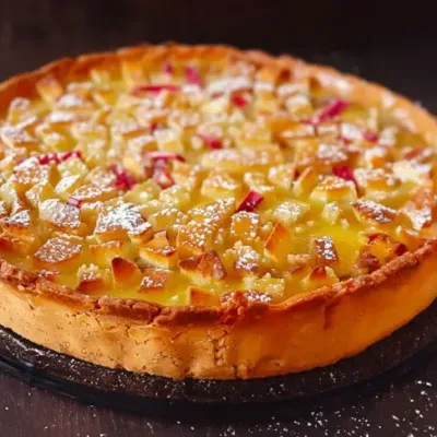Tarte à la rhubarbe traditionnelle de Lorraine