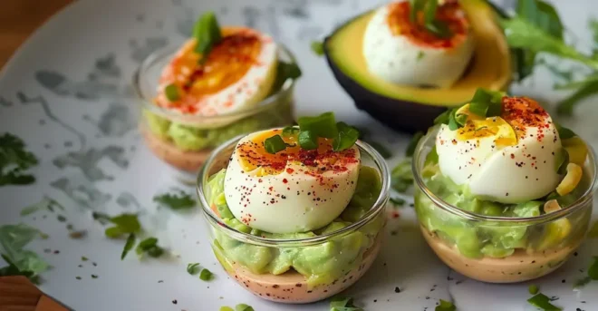 Verrines aux Œufs Durs, Thon et Avocat