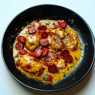 Aiguillettes de Poulet Sauce Crémeuse au Chorizo