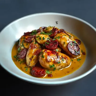 Aiguillettes de Poulet Sauce Crémeuse au Chorizo