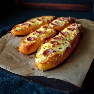 Baguettes Fourrées au Jambon et Mozzarella