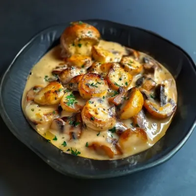 Blanquette de Saint-Jacques aux Champignons