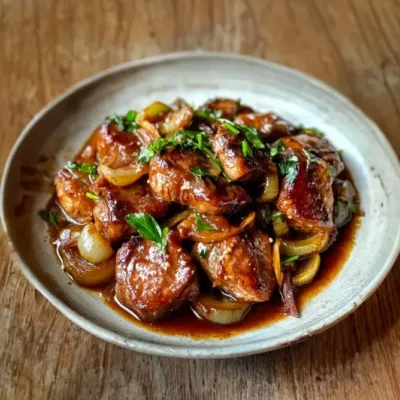 Bœuf Caramélisé aux Oignons et Sauce Soja