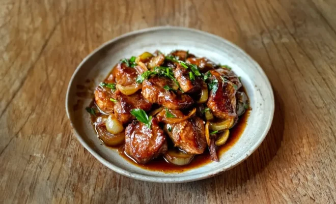 Bœuf Caramélisé aux Oignons et Sauce Soja