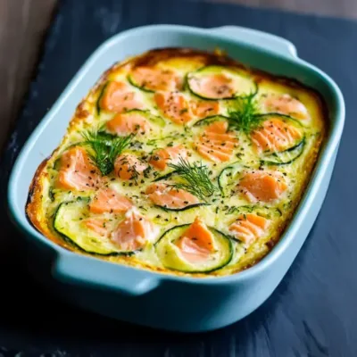Clafoutis Salé aux Courgettes et Saumon Fumé