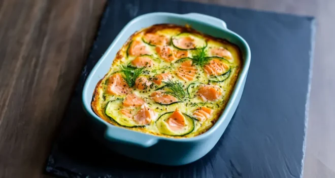 Clafoutis aux Courgettes et au Saumon Fumé