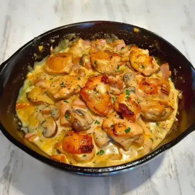 Émincés de Poulet Moutarde et Lardons Savoureux