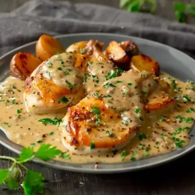 Escalopes de Poulet à la Sauce Moutarde
