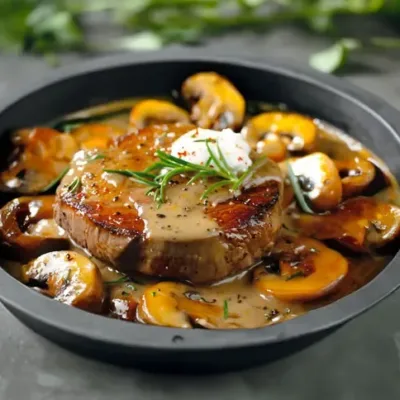 Filet Mignon au Boursin et Champignons Savoureux