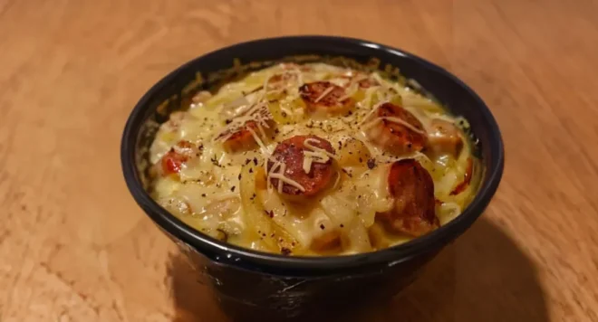 Fondue d&rsquo;endives aux saucisses fumées