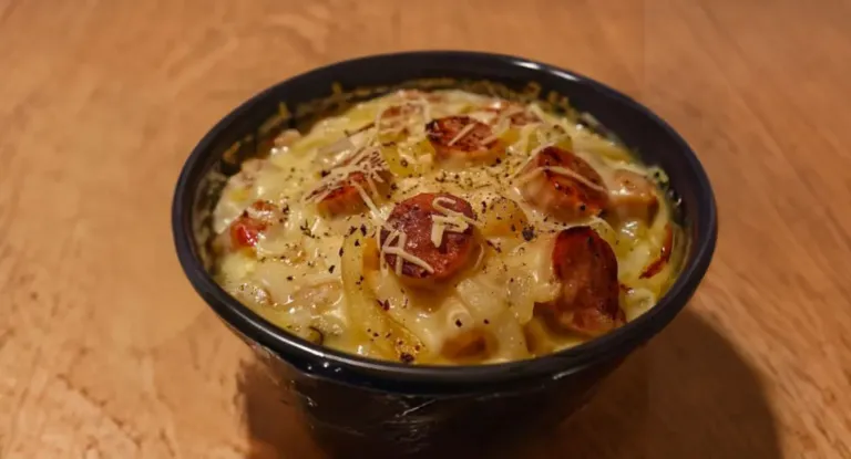 Fondue d&rsquo;endives aux saucisses fumées
