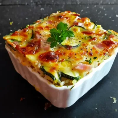 Gratin de Courgettes, Jambon et Riz Savoureux