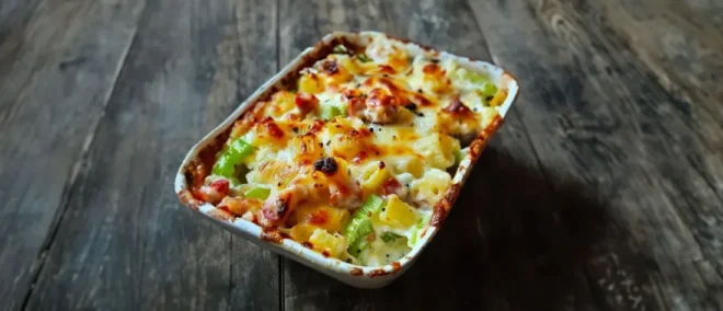 Gratin de Crozets aux Poireaux, Comté et Chorizo