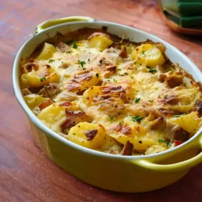 Gratin de Poireaux et Lardons Savoureux