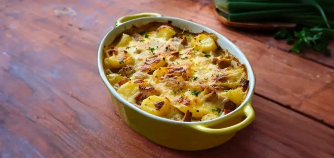 Gratin de Poireaux et Lardons