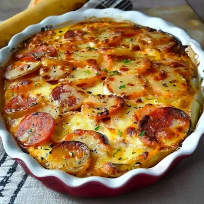 Gratin de Pommes de Terre au Chorizo et Béchamel