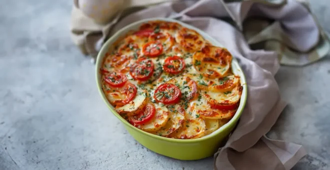 Gratin De Pommes De Terre, Chorizo, Tomate Et Béchamel