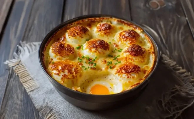 Gratin d’œufs durs à la béchamel