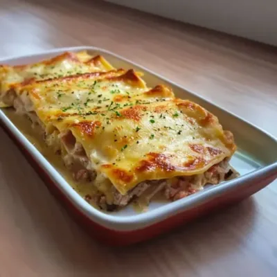 Lasagnes Roulées au Jambon et Champignons