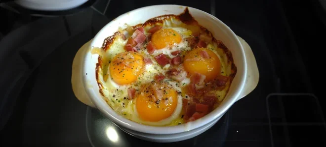 Œufs Cocotte au Chèvre et Lardons : Délice Français