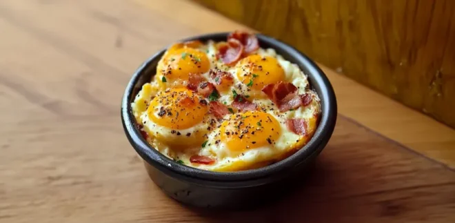 Œufs Cocotte au Reblochon et Lardons