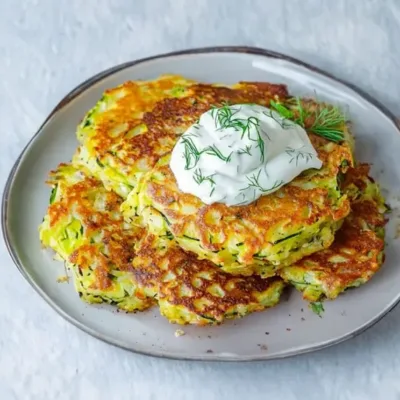 Pancakes de Courgette avec Sauce Yaourt - Délice Estival