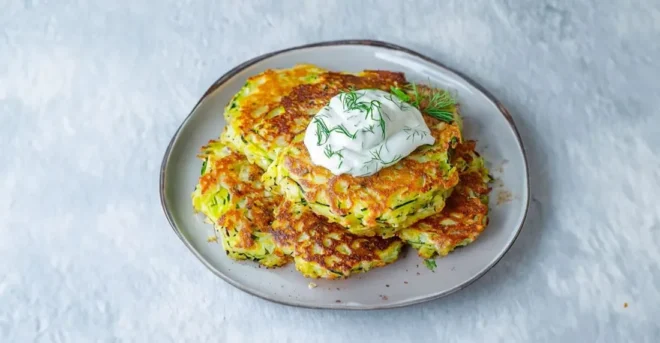 Pancakes de Courgette avec Sauce Yaourt – Un Délice Estival