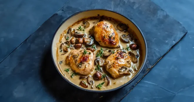 Poulet au Porto et Champignons