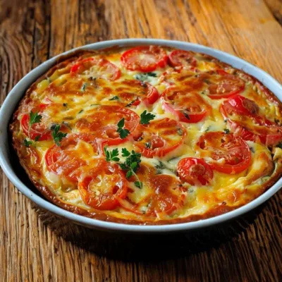 Quiche Sans Pâte au Thon et Tomate Délicieuse