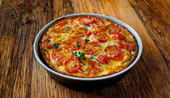 Quiche Sans Pâte au Thon et Tomate