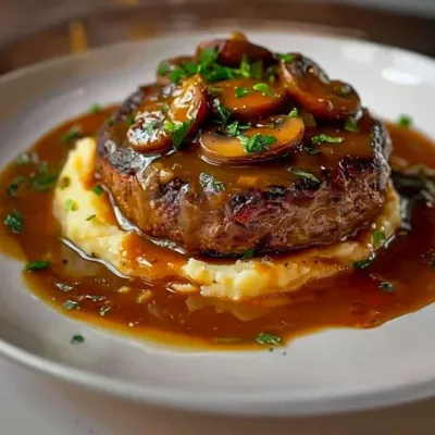 Salisbury Steaks avec Purée de Pommes de Terre