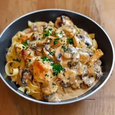 Stroganoff de Poulet aux Champignons : Recette Facile