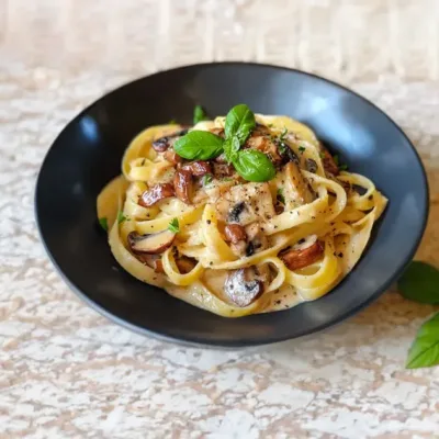 Tagliatelles à la Carbonara aux Champignons