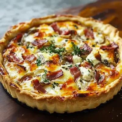 Tarte à l’Oignon, Fromage Blanc et Lardons