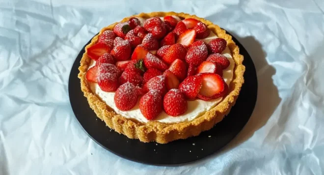 Tarte aux Fraises et aux Spéculoos sans Cuisson