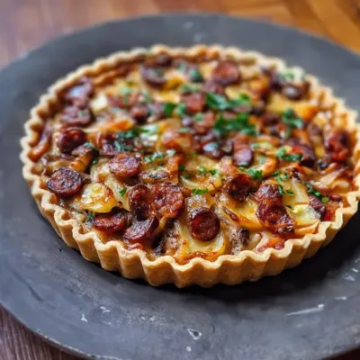 Tarte Oignon Chorizo : Recette Savoureuse et Simple