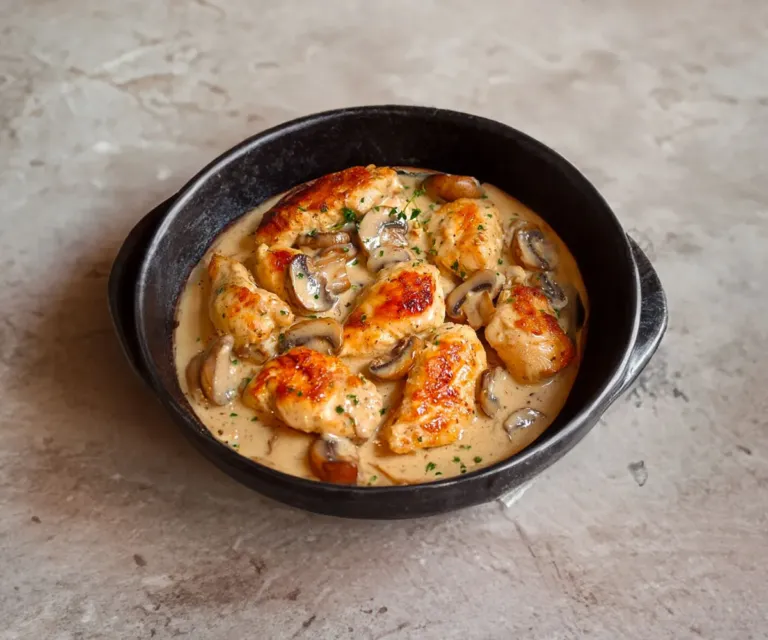 Aiguillettes de Poulet Fondantes à la Crème et aux Champignons