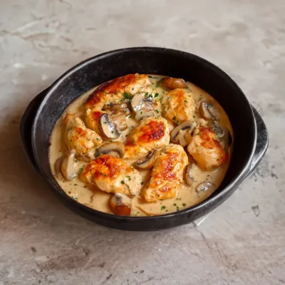 Aiguillettes de Poulet Crémeuses aux Champignons
