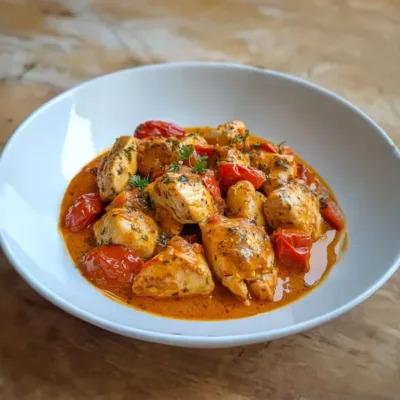 Blancs de Poulet à la Crème de Tomate Savoureux