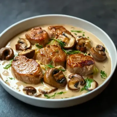 Blanquette de Filet Mignon de Porc aux Champignons