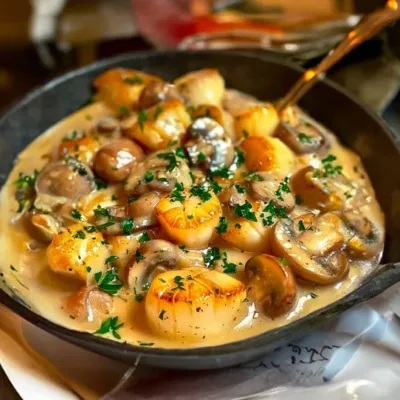 Blanquette de Saint-Jacques aux Champignons