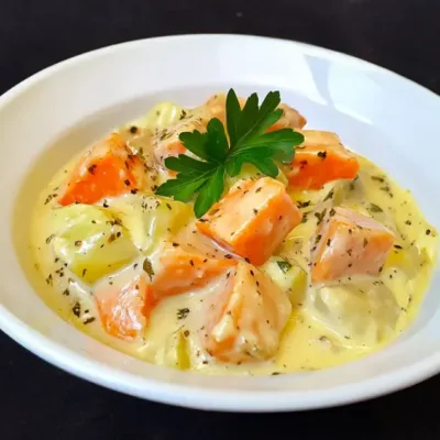 Blanquette de Saumon aux Poireaux et Carottes