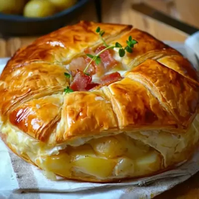 Camembert en Croûte Feuilletée aux Lardons