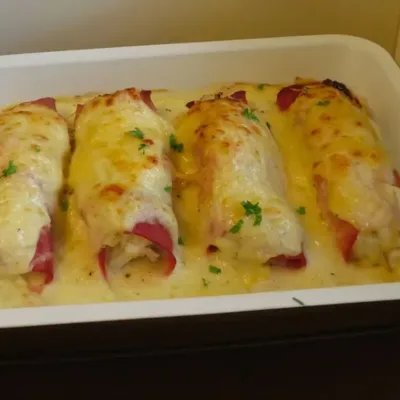 Gratin de Chou-Fleur au Jambon et Béchamel