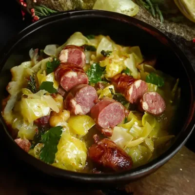 Chou Vert Braisé aux Saucisses : Plat Réconfortant