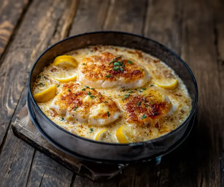 Dos de Cabillaud à la Crème de Parmesan au Citron