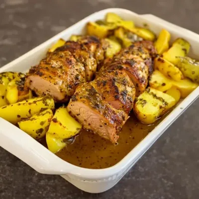Filet Mignon de Porc Rôti à la Moutarde